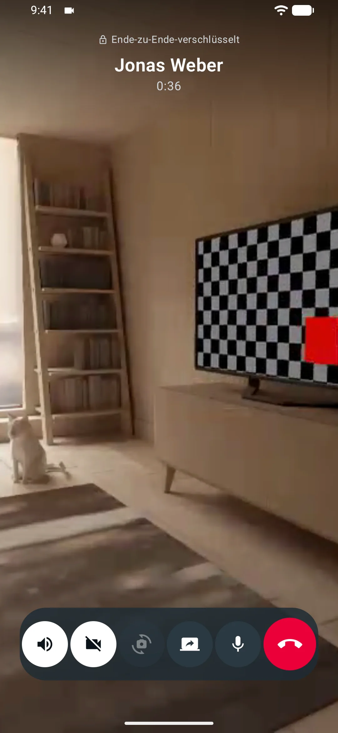 MeshUp auf Android: Ende-zu-Ende-verschlüsselter Videoanruf direkt von Gerät zu Gerät (dunkles Design)